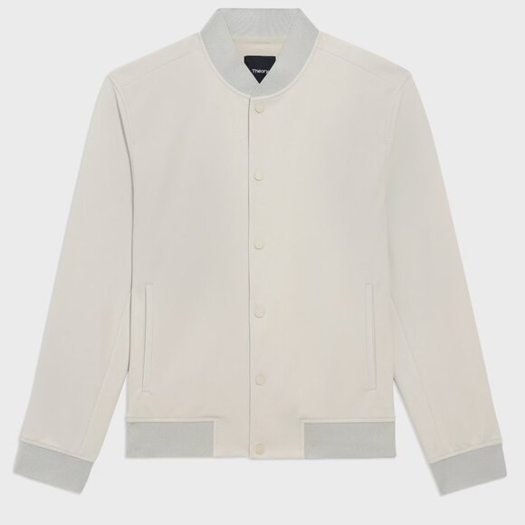 Theory - Murphy Bomber Jacket in Precision Ponte - Putty (Medium) - Picture 4 of 4